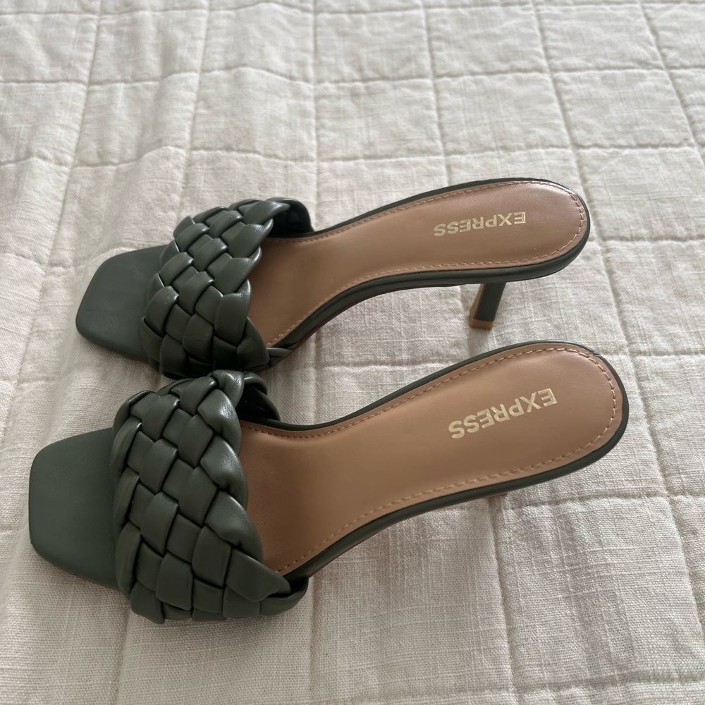 Express olive heels